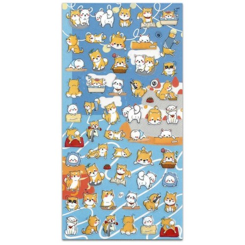 SÜSSE HUNDE AUFKLEBER Shiba Inu Spaß Tier Stickerbogen Kawaii Kinder Basteln Sammelalbum - Bild 1 von 2