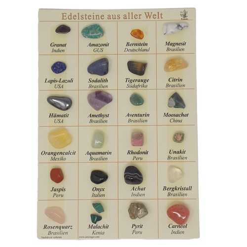 Minerals Collection with 24 Minerals, Gemstones from Around the World, Plate, M12 - Picture 3 of 10