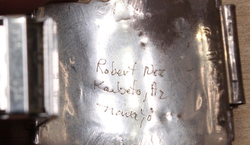 Cinturino orologio Robert Nez Navajo argento sterling turchese X458A - Foto 5 di 6