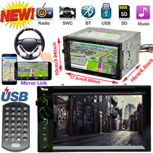 Double 2 Din Car Stereo Dvd Cd Mp3 Player Hd In Dash Bluetooth Fm Am Radio Usb