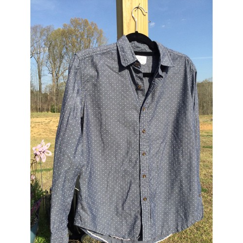 Your Neighbors chambray button up shirt women s sp Polka dot classic preppy work - Bild 2 von 10