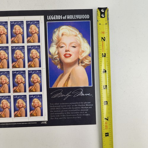 Vtg 1995 Scott #2967 Marilyn Monroe Legends of Hollywood Sheet of 20 32¢ Stamps - Picture 8 of 12