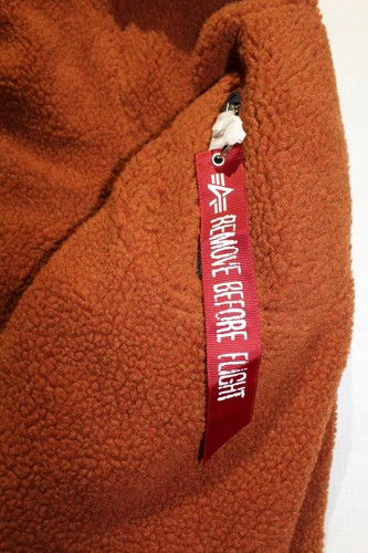NWT Mens Alpha Industries L-2B Sherpa Loose Fit Flight Jacket Rust Color Size L - Picture 3 of 4