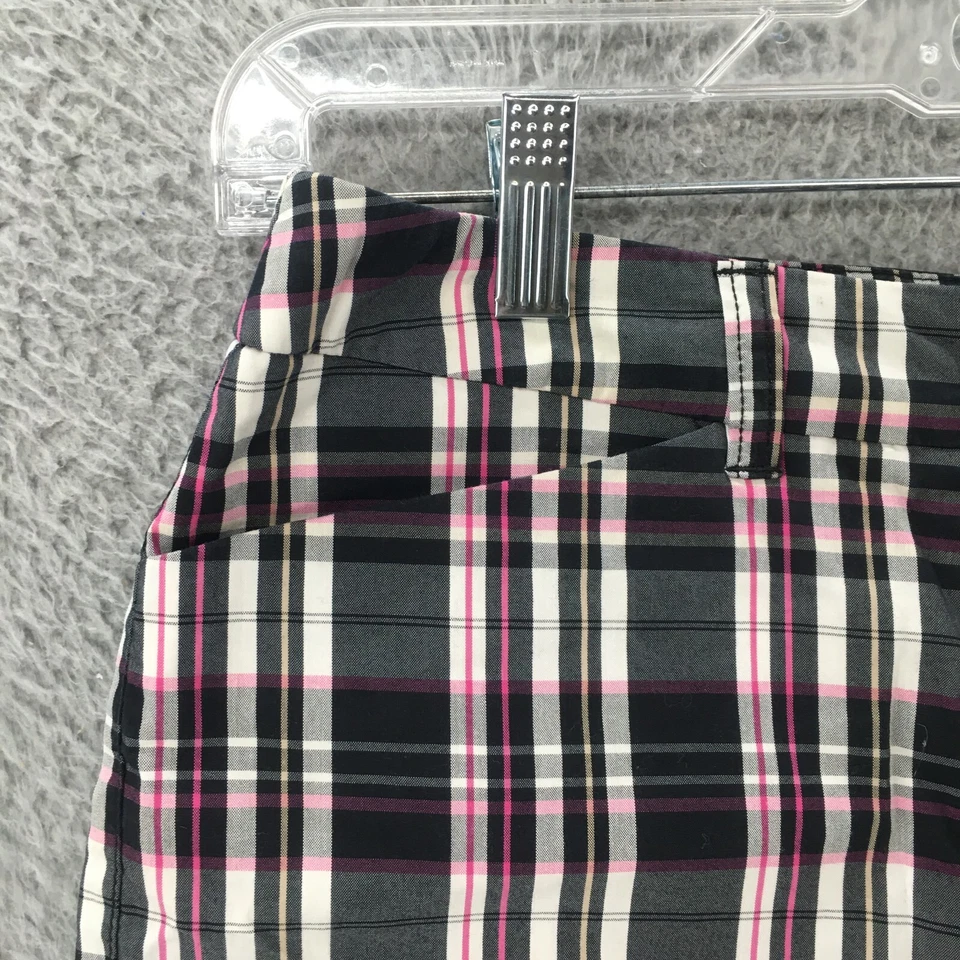 Ann Klein Sport Casual Shorts Womens 6 Multicolor Plaid Cotton Blend Zip Fly - Image 2 of 4