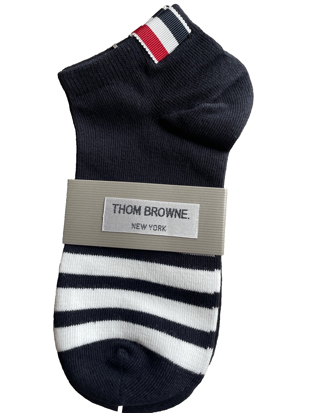 靴下・ソックス THOM BROWNE Men Ankle Socks MAS023B01690035 Gray Lightweight Cotton 4-Bar Mid Calf Socks | Thom Browne