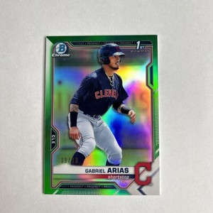 2021 1st Bowman Chrome Prospects Gabriel Arias Green Refractor /99 Gaurdians RC