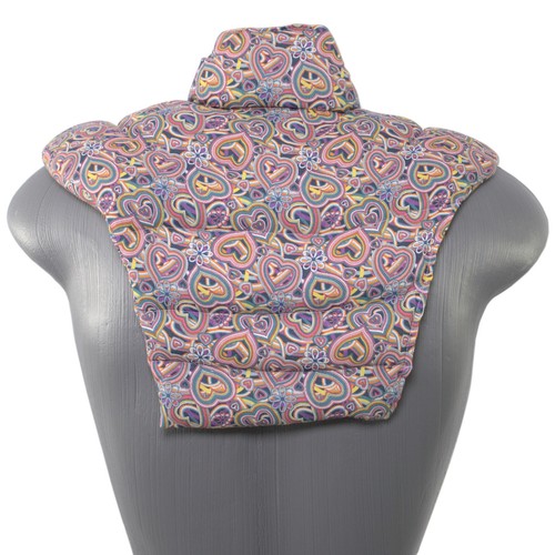 Wärmekissen Nackenkissen HWS Bio-Stoff "Psychedelic Heart"- Nacken Rücken Kissen - Bild 2 von 11