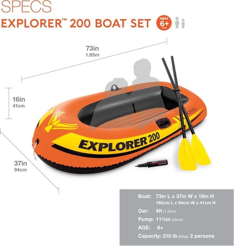 Bote Inflable Con Remos Balsa Bote De Pesca Resistente Durable Bomba De Aire NEW - Picture 2 of 5