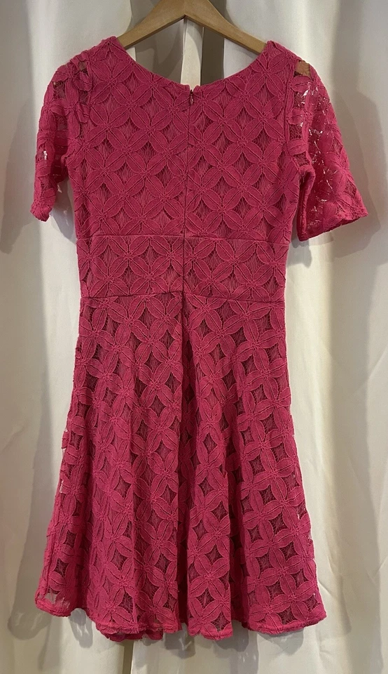Tiana B Womens Pink Floral Lace Cocktail Party Dress Size 4 - Image 3 of 4