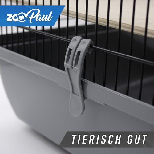 ZooPaul Nagerkäfig Hamsterkäfig XXL Zubehör grau Maus Kleintier Schlafhaus - Bild 6 von 8
