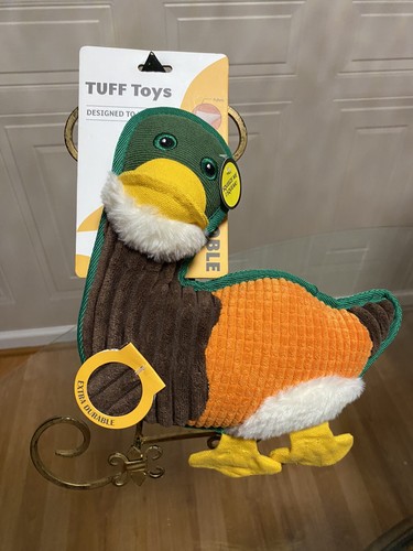 Jmle Tuff Toys Designed To Last Tender-Tuffs, Duck 🦆 10” Clinker & Squeaker - Picture 2 of 6