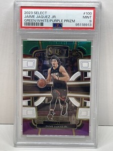 2023-24 Panini Select Jaime Jaquez Miami #100 Green White Purple PSA 9