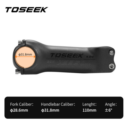 TOSEEK UD Carbon Stem 6/17° Bicycle Stems MTB Road Bike Handlebar Stem 31.8mm - Picture 17 of 26
