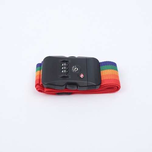 Luggage Strap TSA Customs Lock Luggage Strap Adjustable Length POM Snap Rainbow - Picture 6 of 13
