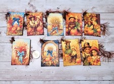 9-Retro-Fall-Autumn-Scrapbook-Junk Journal-Party-Linen Cardstock-Gift-Hang-Tags