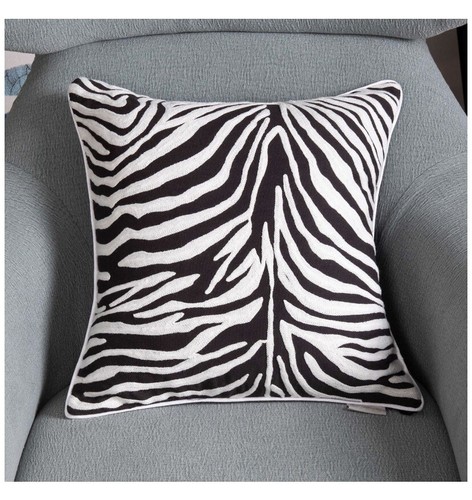 Hahadidi Black & White Zebra/Animal Printed Decorative Throw Pillow 18x18 Cover - Picture 4 of 9