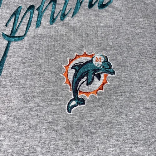 Vintage Lee Sport Miami Dolphins T Shirt Gray Men's XXL NFL Football Embroidered - Picture 3 of 9