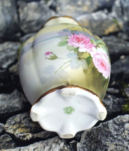 Antique Nippon Enameled Porcelain Vase Hand Painted Morimura Bros - Picture 15 of 16