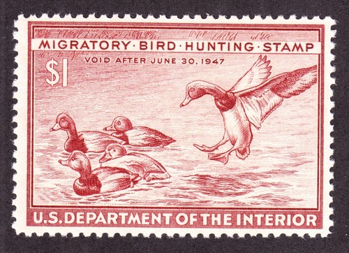 US RW13 $1 Duck Hunting Mint VF-XF OG NH SCV $50 - Picture 1 of 2