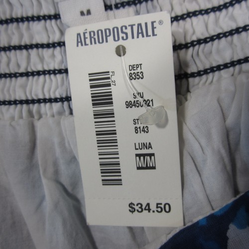 Aeropostale Babydoll Tank Top Womens M Blue White Floral Beachy Tropical Y2K NEW - Picture 8 of 8