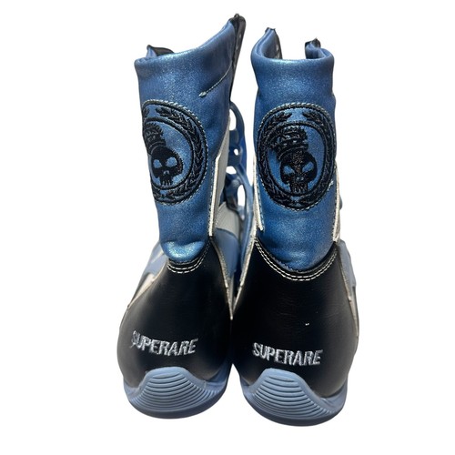 Superare Boxing Shoes Mens Sides 13 Blue An White Training Boots Fighting Mixed - Picture 4 of 12