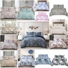 Duvet Quilt Cover Reversible Bedding Set With Pillowcase Single Double King Size