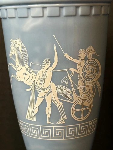 Vintage Jim Beam Whiskey Decanter Barware Blue Olympian Roman Vase Grecian Urn