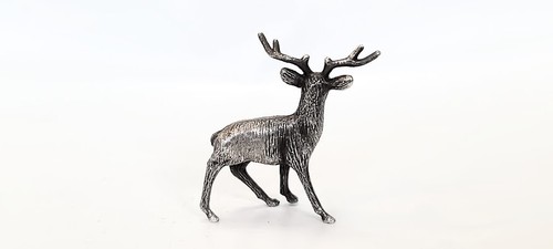 Vintage Sterling Silver Miniature Deer "Buck" Figurine Silversmith Handmade - Picture 2 of 4