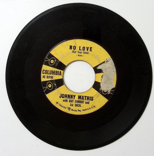 JOHNNY MATHIS NO LOVE/WILD IS THE WIND COLUMBIA RECORDS VINYL 45 57-13 - Picture 2 of 3