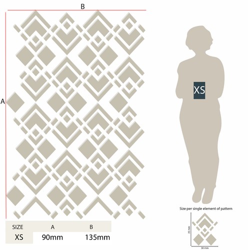 Art Deco Abstract Stencil AlloverPainting Wall Furniture Reusable Crafts TE156 - Picture 13 of 21
