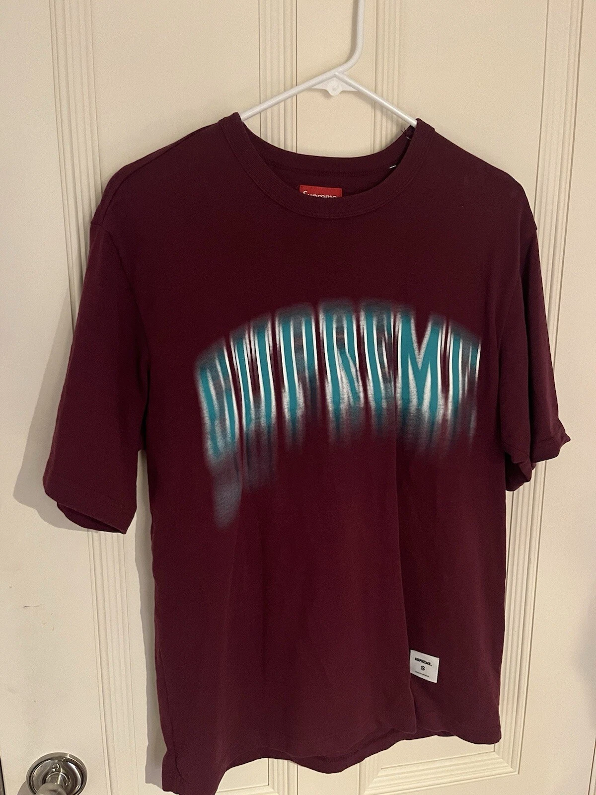 T shirt à manches courtes arc premium flou taille S Bourgogne