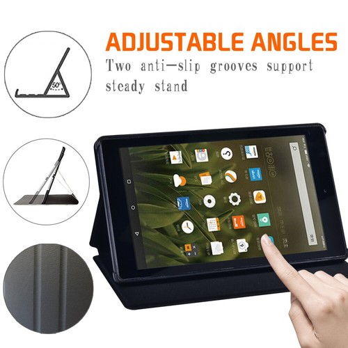 Custodia folio supporto tablet in pelle per Amazon Fire HD 8/8 Plus/12 2022 2024 - Foto 7 di 24
