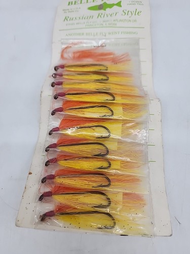 Vintage Russian River Style Fliegenfischen BELLE FLY CO - NOS 11 Pkg Display - Bild 4 von 5