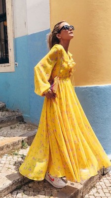 Yellow floaty dress Clearance