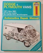 Haynes #349 Repair Manual Dodge & Plymouth Vans 1971 Thru 1991
