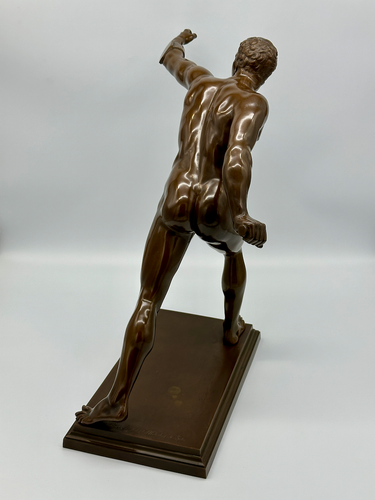 ❗️XXL Bronzeakt Grand Tour Gladiator Borghese Fechter 47cm Antyk Doskonały stan ❗️ - Zdjęcie 16 z 24