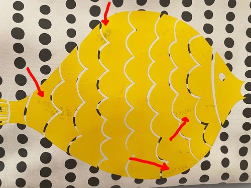 JONATHAN ADLER Tote Bag Medium Duchess Yellow Fish 2  Shoulder Handles 19"L - Picture 9 of 12