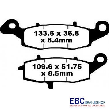 KAWASAKI VERSYS 650 2007 - 2014 SINTERED COMPLETE EBC BRAKE PADS SET - NEXT DAY - Picture 7 of 20