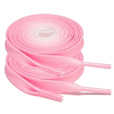 2Pair Flat Shoelaces Strings Replacement for Sneakers Running Shoes Boots Pink