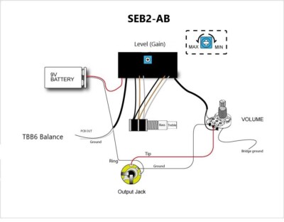 TONE MONSTER SEB2-AB Bass Guitar Preamp 3 Pots Balance