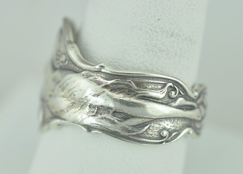 Anillo cuchara ajustable de plata de ley 925 maciza Venus niña dama desnuda - Imagen 3 de 8
