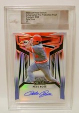 PETE ROSE PRISMATIC RWB SLABBED PROOF 1/1 AUTO LEAF METAL BASEBALL 2023