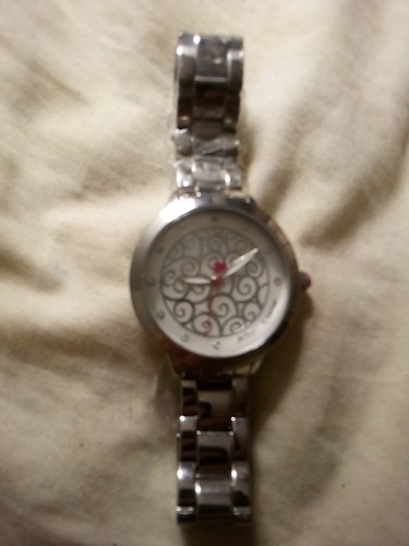 Betsey Johnson watch.Multi Rhinestones on face.New battery.Never used.Excel.Cond - Picture 2 of 5