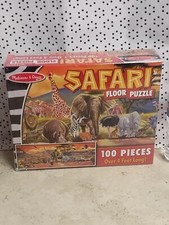 MELISSA AND DOUG SAFARI FLOOR PUZZLE LARGE - NEW 4 FEET LONG 1H