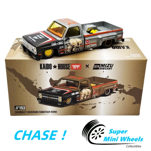 CHASE ! Kaido House x Mizu Diecast 1:64 Chevrolet Silverado Sumatran Rhino #153