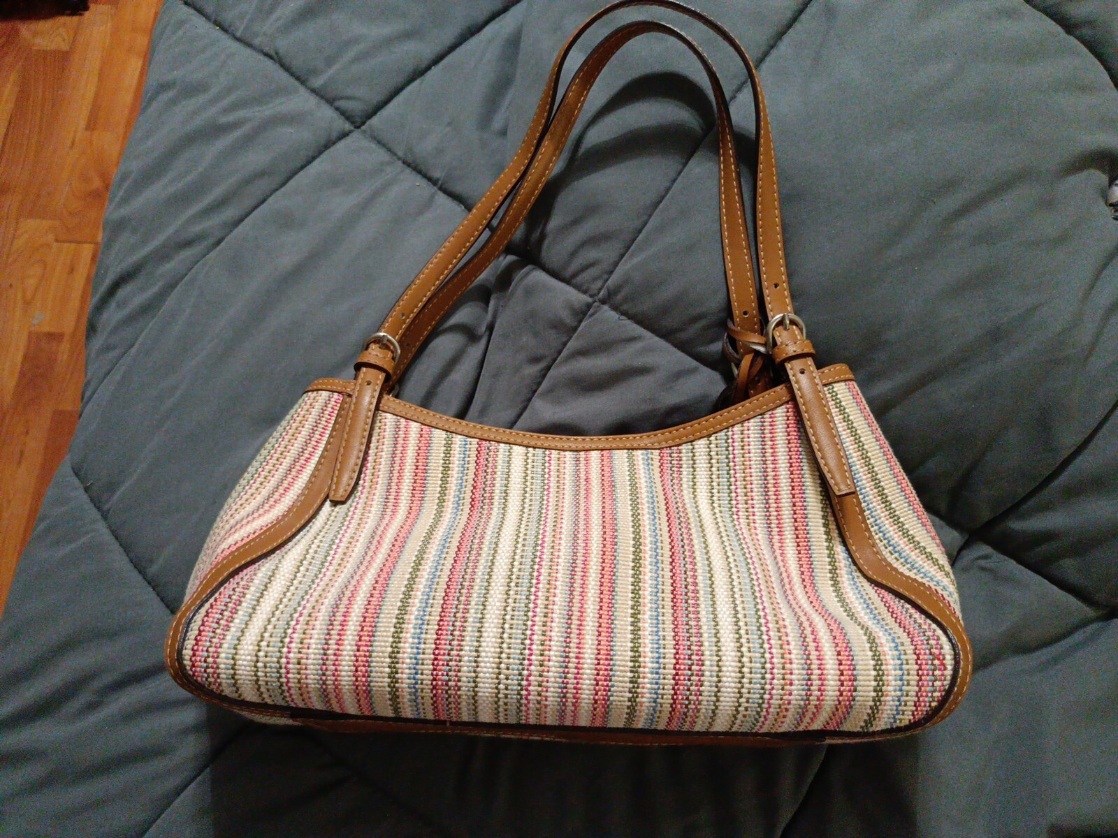 Fossil Multi Color Striped Hobo Purse Shoulder In… - image 3