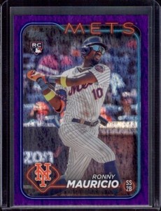 RONNY MAURICIO 2024 Topps Series 1 #224 Purple Foil Rookie RC #658/799