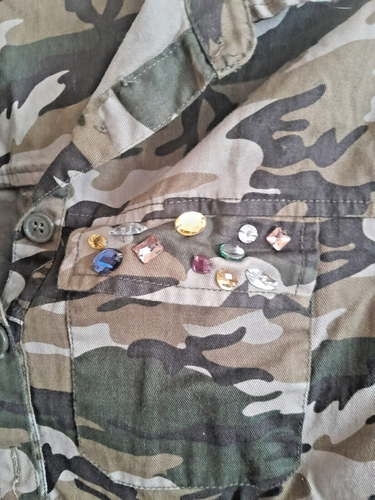 Iris Los Angeles Camo Shirt Button Down Rhinestone Pockets Size M Womens - Picture 4 of 7