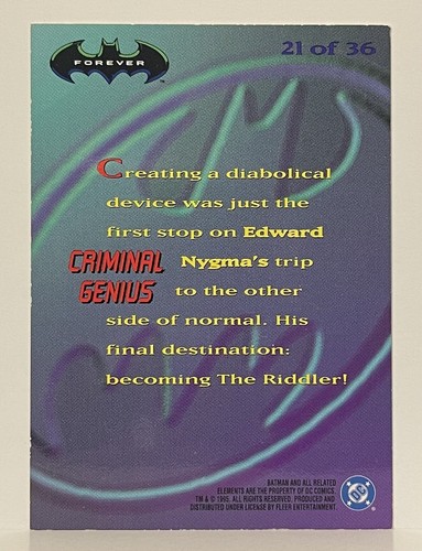 1995 Fleer Ultra Batman Forever (Pick Your Card) - Bild 49 von 49