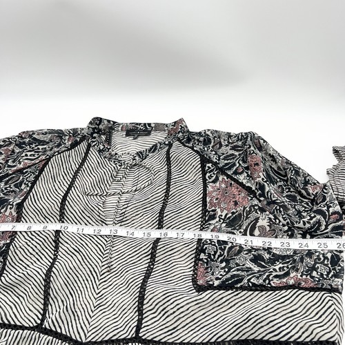 Lucky Brand Boho Hippie Floral Print Sheer Top Pullover Blouse Black Plus Sz 2X - Picture 4 of 6